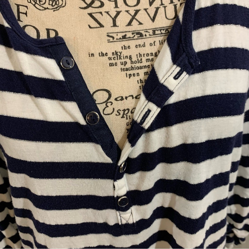 New York & Company Navy and White Striped Top - Picture 5 of 10